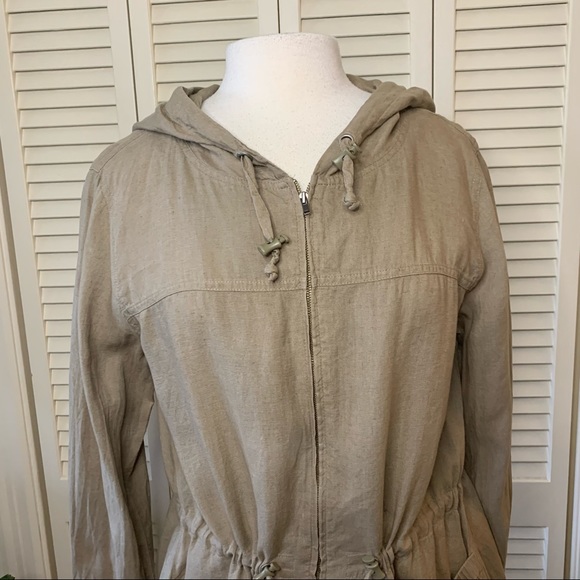 Eileen Fisher linen hooded anorak style jacket - Picture 2 of 12